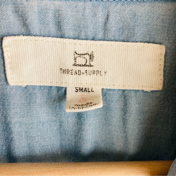 Thread & Supply Women's short sleeve chambray button down shirt dress, Sz S - Picture 10 of 17